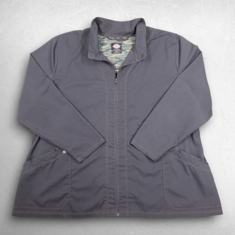 Dickies Essence Scrub Warm-up Jacket Women 4XL‎ Gray Pockets Stretch Nurse Life